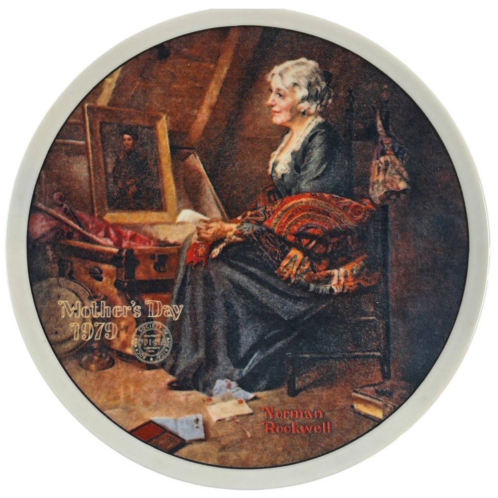 REFLECTIONS Norman Rockwell 8" Collector Plate & Cert 1979 Knowles Mother's Day